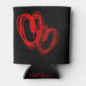 Valentijnse ketched Hearts BLK - Aanpassen Blikjeskoeler (Voorkant)