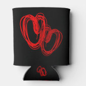 Valentijnse ketched Hearts BLK - Aanpassen Blikjeskoeler (Achterkant)