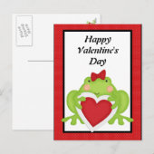 Valentijnse kikker vakantie begroeting briefkaart (Voorkant / Achterkant)