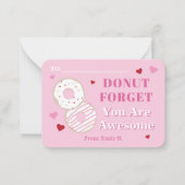 Valentijnse klaslokalen Donut Geweldige Notitiekaartje (Voorkant)