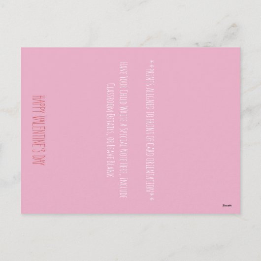 Valentijnse klaslokalen feestdagenkaart (Achterkant)