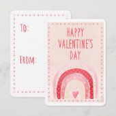 Valentijnse klaslokalen Kinder roze regenboogharte (Voorkant / Achterkant)