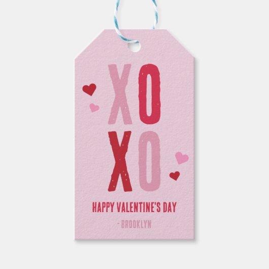 Valentijnse klaslokalen XOXO Simple Gift Label Cadeaulabel (Voorkant)