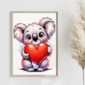 Valentijnse  Koala Schattige Koala Hart  Poster