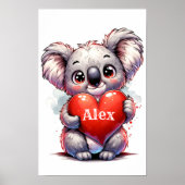Valentijnse Koala Schattige Koala Hart Poster (Voorkant)