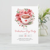 Valentijnse koffie Galentines Party Kaart (Staand voorkant)