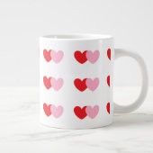 Valentijnse koffie-Mok met roze en rode harten Grote Koffiekop (Rechts)