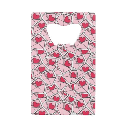 Valentijnse kunsten op enveloppen creditkaart flessenopener (Voorkant)