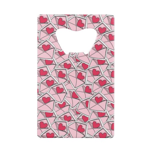 Valentijnse kunsten op enveloppen creditkaart flessenopener (Achterkant)