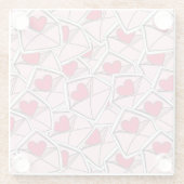 Valentijnse kunsten op enveloppen glazen onderzetter (Achterkant)