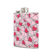 Valentijnse kunsten op enveloppen heupfles (Links)