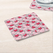 Valentijnse kunsten op enveloppen kartonnen onderzetters (Schuin)