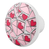 Valentijnse kunsten op enveloppen keramische knop (Rechts)