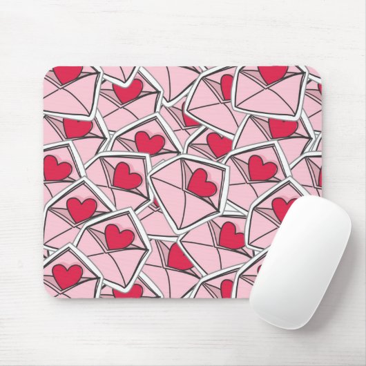 Valentijnse kunsten op enveloppen muismat (Met muis)