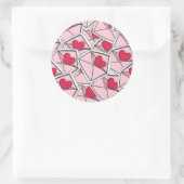 Valentijnse kunsten op enveloppen ronde sticker (Tas)