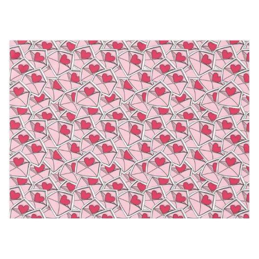 Valentijnse kunsten op enveloppen tafelkleed (Voorkant (Horizontaal))