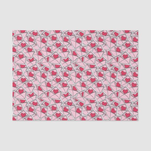 Valentijnse kunsten op enveloppen tissuepapier (Voorkant)