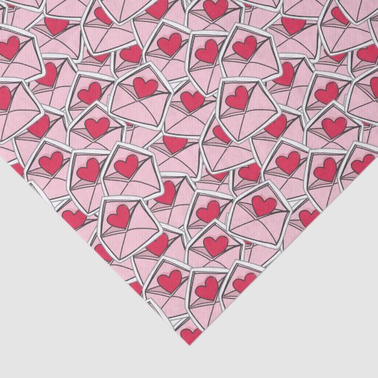 Valentijnse kunsten op enveloppen tissuepapier (Detail)