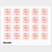 Valentijnse kunstliefdesgeïnspireerde roze vierkante sticker (Vel)