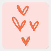 Valentijnse kunstliefdesgeïnspireerde roze vierkante sticker (Voorkant)
