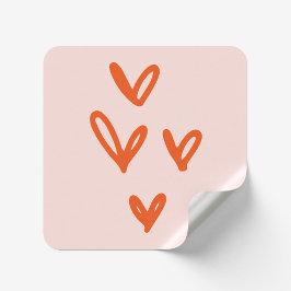 Valentijnse kunstliefdesgeïnspireerde roze vierkante sticker