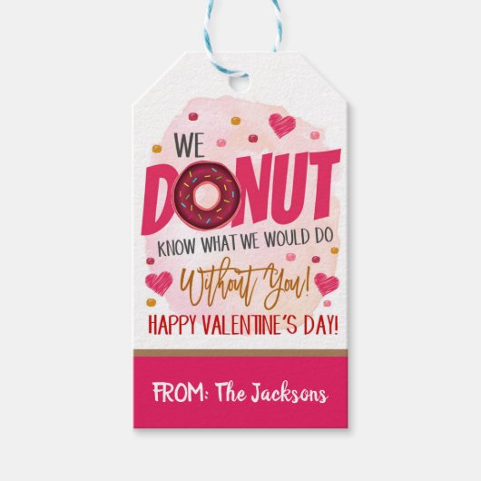 Valentijnse Labels Donut Gift Cadeaulabel (Voorkant)