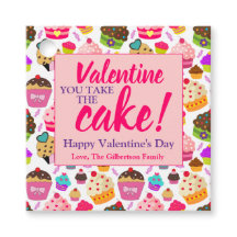 Valentijnse Labels neem je het taartgeschenk