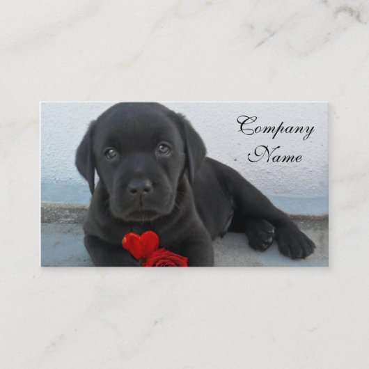 Valentijnse labrador puppy visitekaartje (Voorkant)