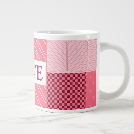 Valentijnse lappendeken grote koffiekop (Rechts)