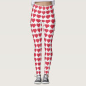 Valentijnse Leggings Roze harten Leggings (Voorkant)
