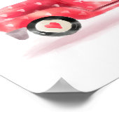 Valentijnse levering Rode Waterverf Vracht en hart Poster (Hoek)