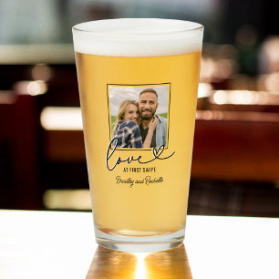 Valentijnse  Liefde bij Eerste Swipe Foto Glas