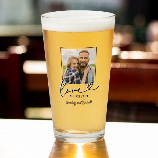 Valentijnse  Liefde bij Eerste Swipe Foto Glas