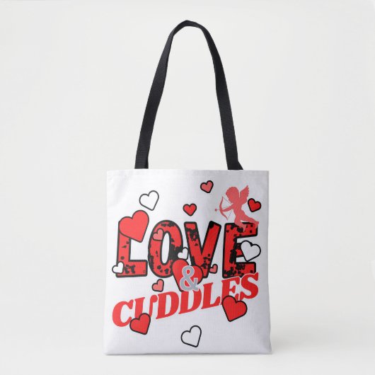 Valentijnse liefde en knuffels tote bag (Voorkant)