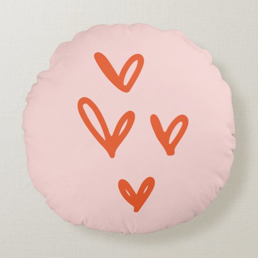 Valentijnse liefde geïnspireerd hart rond kussen (Voorkant)