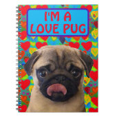 Valentijnse  Liefde Harten Foto Pug Dog Notitieboek (Voorkant)