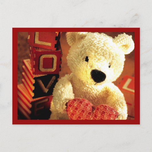 "Valentijnse liefde teddybeer met hart" Briefkaart (Voorkant)
