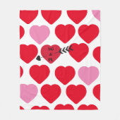 Valentijnse  liefhebbers deken harten cupids pijlb (Voorkant)