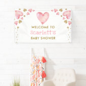 Valentijnse liefje Roze gouden baby Welkom Spandoek (Insitu)