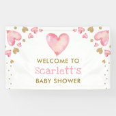 Valentijnse liefje Roze gouden baby Welkom Spandoek (Horizontaal)