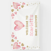 Valentijnse liefje Roze gouden baby Welkom Spandoek (Verticaal)