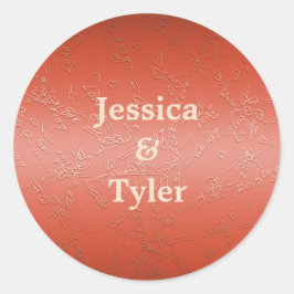 Valentijnse . Liefs. monogram. Ronde Sticker