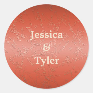 Valentijnse . Liefs. monogram. Ronde Sticker