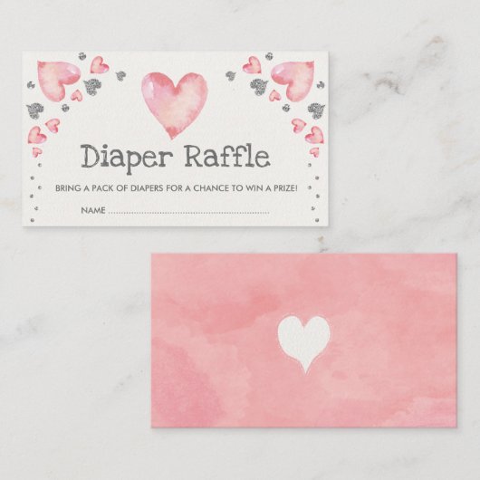 Valentijnse Lieverd Luierroze roze zilver Informatiekaartje (Voorkant / Achterkant)