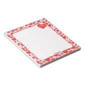 Valentijnse lijst | Red Floating Hearts Pattern Notitieblok (Schuin)