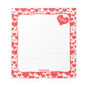 Valentijnse lijst | Red Floating Hearts Pattern Notitieblok (Voorkant)