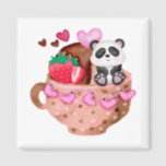 Valentijnse Love Panda Mok Square Magnet<br><div class="desc">Valentijns Mok Liefde Panda Gift Square Magnet Classic Collectie.</div>