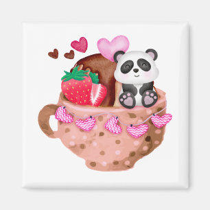 Valentijnse Love Panda Mok Square Magnet