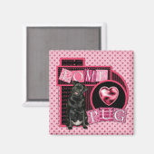 Valentijnse - Love Pug - Pug - Ruffy Magneet (Voorkant / Achterkant)