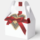 Valentijnse Luipaard Print Hart Rood Lint Gift Box Bedankdoosjes (Voorkant)